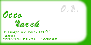 otto marek business card